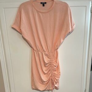 Express Peach Ruched Dress
